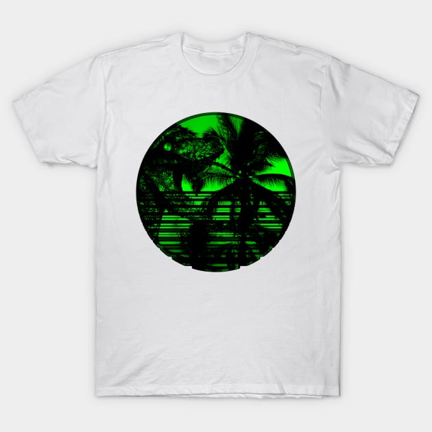 Jurassic Park Style Retro Rising Sun T-Shirt by PoizonBrand